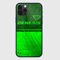 Чехол для iPhone 12 Pro Max Genesis - green gradient посередине, цвет: 3D-черный
