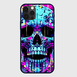 Чехол для iPhone 12 Pro Max Cool skull sketch - blots, цвет: 3D-черный