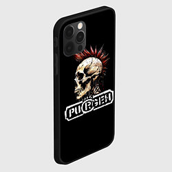 Чехол для iPhone 12 Pro Max Purgen череп к красным ирокезом, цвет: 3D-черный — фото 2