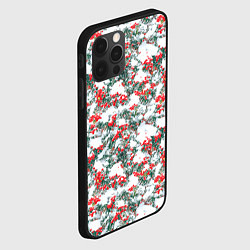 Чехол для iPhone 12 Pro Max Ветки рябины в снегу, цвет: 3D-черный — фото 2