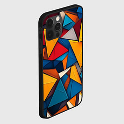 Чехол для iPhone 12 Pro Max Разноцветные треугольники, цвет: 3D-черный — фото 2