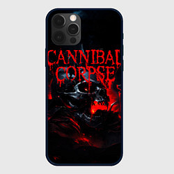 Чехол для iPhone 12 Pro Max Cannibal Corpse кровавый череп, цвет: 3D-черный