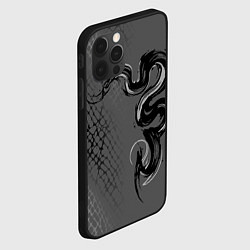Чехол для iPhone 12 Pro Max Змея гранж арт, цвет: 3D-черный — фото 2