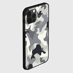 Чехол для iPhone 12 Pro Max Бело-серый камуфляж, цвет: 3D-черный — фото 2