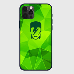 Чехол для iPhone 12 Pro Max David Bowie green poly, цвет: 3D-черный