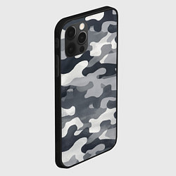 Чехол для iPhone 12 Pro Max Камуфляж армейский серый, цвет: 3D-черный — фото 2