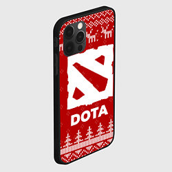 Чехол для iPhone 12 Pro Max Новогодний Dota с оленями, цвет: 3D-черный — фото 2