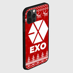 Чехол для iPhone 12 Pro Max Новогодний Exo с оленями, цвет: 3D-черный — фото 2