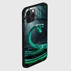 Чехол для iPhone 12 Pro Max Змея в неоновом лесу, цвет: 3D-черный — фото 2