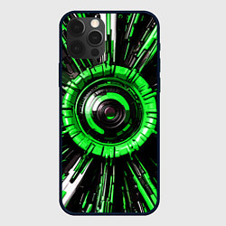 Чехол для iPhone 12 Pro Max Чёрно-зелёная сфера киберпанк, цвет: 3D-черный