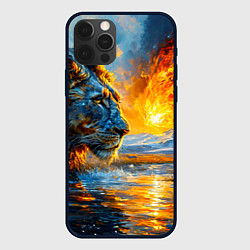 Чехол для iPhone 12 Pro Max Лев и падение метеорита, цвет: 3D-черный