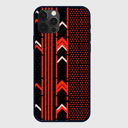 Чехол для iPhone 12 Pro Max Красные обои на чёрном фоне, цвет: 3D-черный