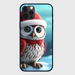 Чехол для iPhone 12 Pro Max Новогодняя сова в снегу, цвет: 3D-черный