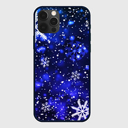 Чехол для iPhone 12 Pro Max Новогодние узорчатые снежинки, цвет: 3D-черный