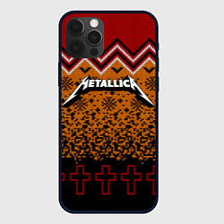 Чехол для iPhone 12 Pro Max Metallica christmas ugly sweater, цвет: 3D-черный