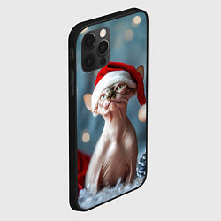 Чехол для iPhone 12 Pro Max Новогодняя кошка сфинкс, цвет: 3D-черный — фото 2