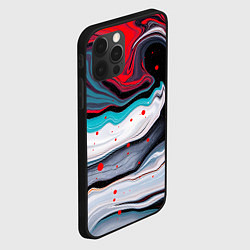 Чехол для iPhone 12 Pro Max Флюид арт абстракция, цвет: 3D-черный — фото 2