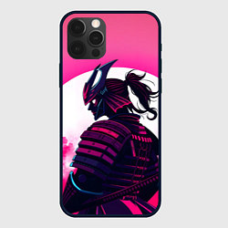 Чехол iPhone 12 Pro Max Самурай на розовом фоне