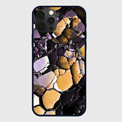 Чехол для iPhone 12 Pro Max Чёрно-жёлтый камень, цвет: 3D-черный