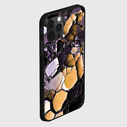 Чехол для iPhone 12 Pro Max Чёрно-жёлтый камень, цвет: 3D-черный — фото 2