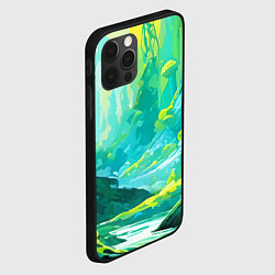 Чехол для iPhone 12 Pro Max Зелёная кислотная абстракция, цвет: 3D-черный — фото 2