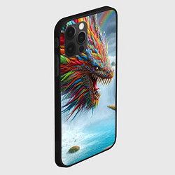 Чехол для iPhone 12 Pro Max Сказочный дракон завис над водопадом, цвет: 3D-черный — фото 2