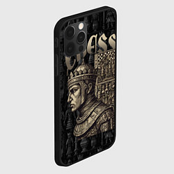 Чехол для iPhone 12 Pro Max Король на фоне шахматных фигур, цвет: 3D-черный — фото 2