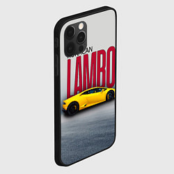 Чехол для iPhone 12 Pro Max Итальянский гиперкар Lambo Huracan, цвет: 3D-черный — фото 2