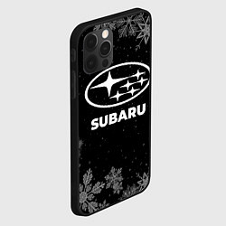 Чехол для iPhone 12 Pro Max Снежный Subaru, цвет: 3D-черный — фото 2