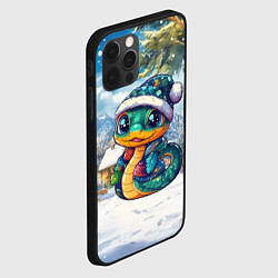 Чехол для iPhone 12 Pro Max Новогодняя милая змейка, цвет: 3D-черный — фото 2