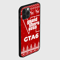 Чехол для iPhone 12 Pro Max Новогодний GTA6 с оленями, цвет: 3D-черный — фото 2