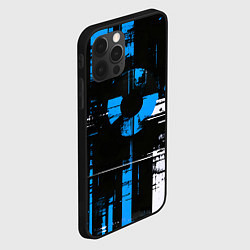 Чехол для iPhone 12 Pro Max Сине-белый гранж на чёрном фоне, цвет: 3D-черный — фото 2