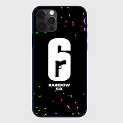 Чехол для iPhone 12 Pro Max Rainbow Six конфети, цвет: 3D-черный