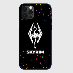 Чехол для iPhone 12 Pro Max Skyrim конфети, цвет: 3D-черный