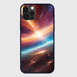 Чехол для iPhone 12 Pro Max Столкновение двух галактик, цвет: 3D-черный