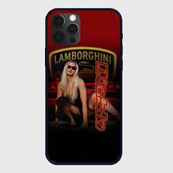 Чехол для iPhone 12 Pro Max Девушка и Lamborghini, цвет: 3D-черный