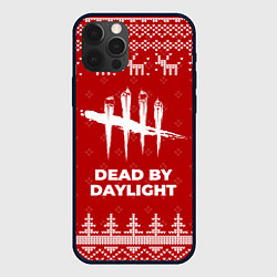 Чехол для iPhone 12 Pro Max Новогодний Dead by Daylight с оленями, цвет: 3D-черный