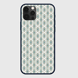 Чехол iPhone 12 Pro Max Вертикальный узор с геометрическим рисунком