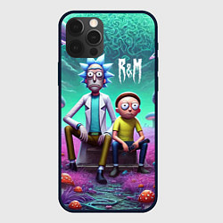 Чехол iPhone 12 Pro Max Рик и Морту на сказочной грибной планете - нейроар