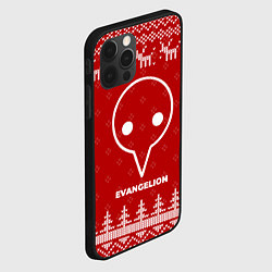 Чехол для iPhone 12 Pro Max Новогодний Evangelion с оленями, цвет: 3D-черный — фото 2