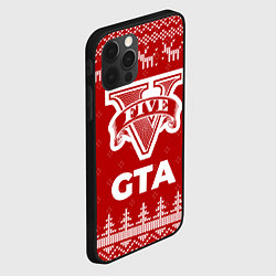 Чехол для iPhone 12 Pro Max Новогодний GTA с оленями, цвет: 3D-черный — фото 2