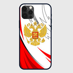 Чехол iPhone 12 Pro Max Российский красный - герб