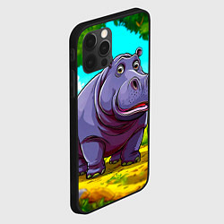 Чехол для iPhone 12 Pro Max Гиппопотамчик, цвет: 3D-черный — фото 2