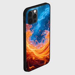 Чехол для iPhone 12 Pro Max Яркое пламя в воде, цвет: 3D-черный — фото 2