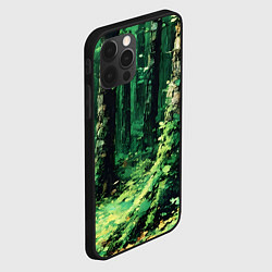 Чехол для iPhone 12 Pro Max Зелёный летний лес, цвет: 3D-черный — фото 2