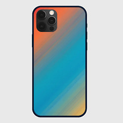 Чехол для iPhone 12 Pro Max Сине-оранжевый градиент, цвет: 3D-черный