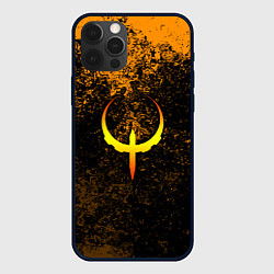 Чехол для iPhone 12 Pro Max Quake краски брызги оранжевый, цвет: 3D-черный