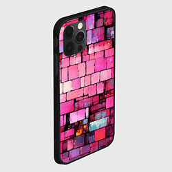 Чехол для iPhone 12 Pro Max Pink bricks, цвет: 3D-черный — фото 2