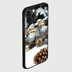 Чехол для iPhone 12 Pro Max Новогодние шишки и фонари, цвет: 3D-черный — фото 2