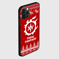 Чехол для iPhone 12 Pro Max Новогодний Final Fantasy с оленями, цвет: 3D-черный — фото 2